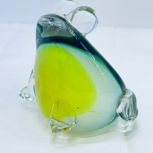 Vintage Crystal Glass Frog Paperweight Figurine Taiwan Collectible - Picture 6 of 10